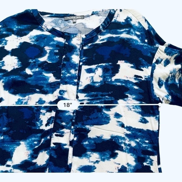 Michael Stars tunic dress multicolor round split hem 3/4 sleeves snaps Women M - Picture 13 of 17